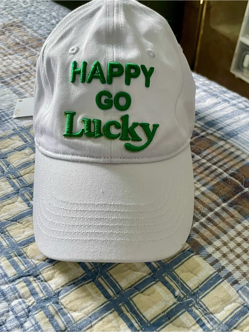 Shiraleah Happy Go Lucky Embroidered Baseball Cap Hat O/S NWT